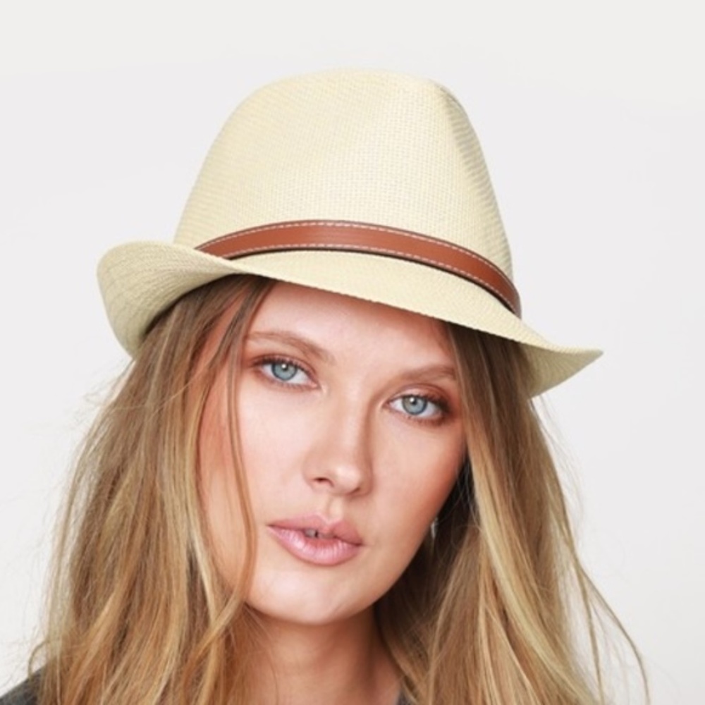 Classic Fedora with Faux Leather Belted Accent